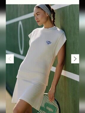 Anthropologie Daily Practice Ribbed Sleeveless Sweatshirt Dress Tennis Large